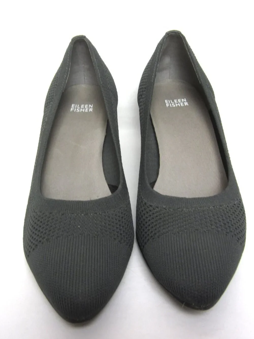 Eileen Fisher Graphite Gray Size 10 Women's Kiss Stretch Knit Pump Suede Leather